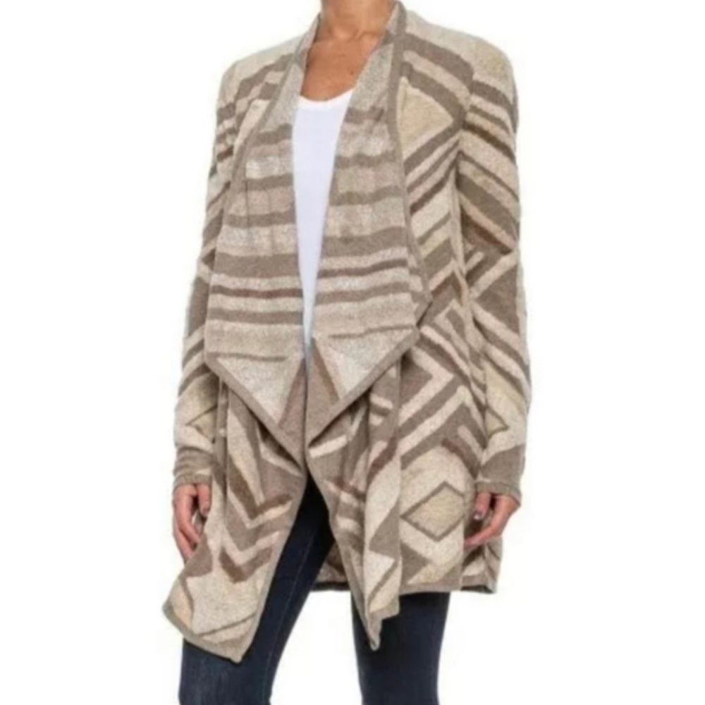NWT Lucky Brand Aztec Brown/Cream Cardigan - Small
